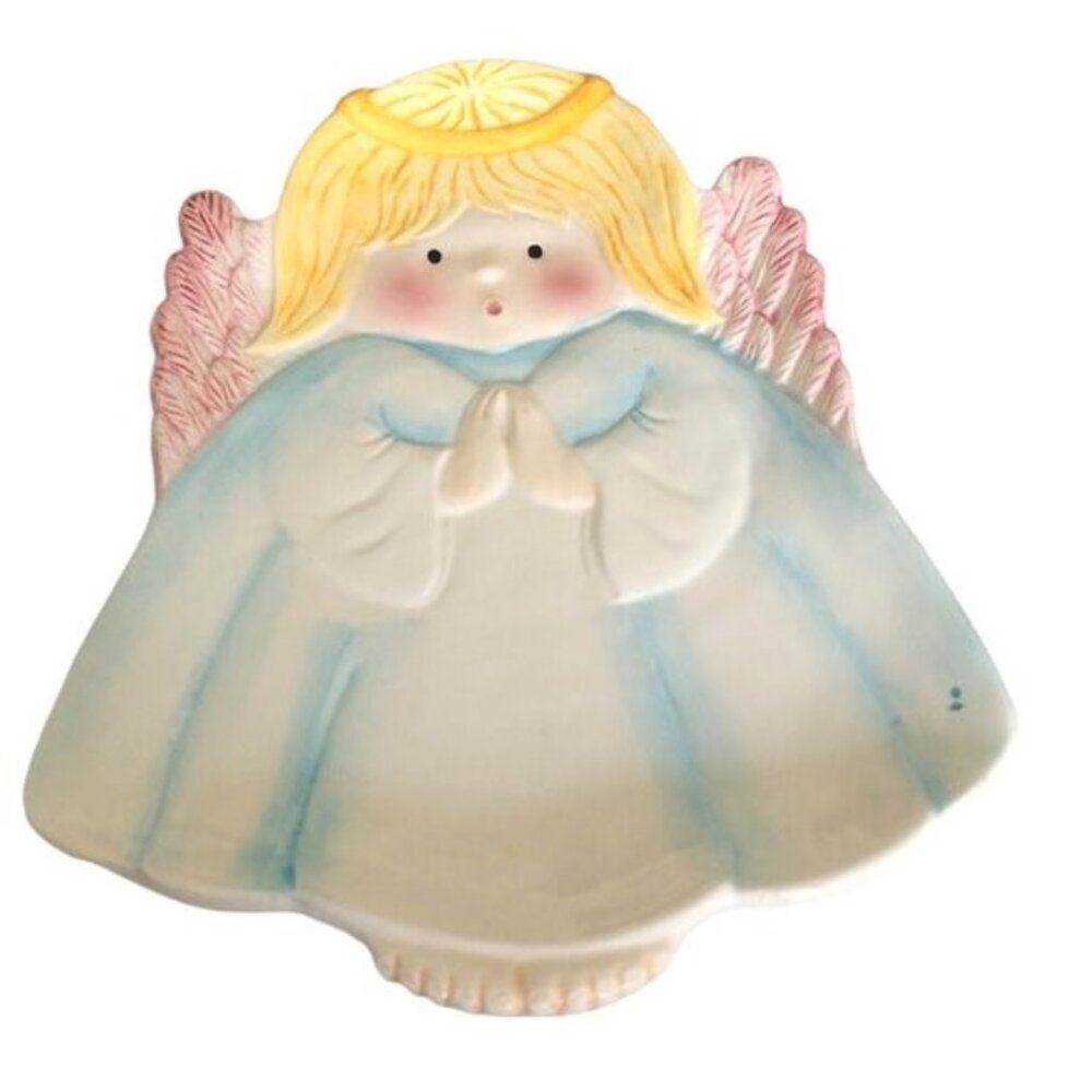 Ceramic Angel Snack Plate 11" RARE